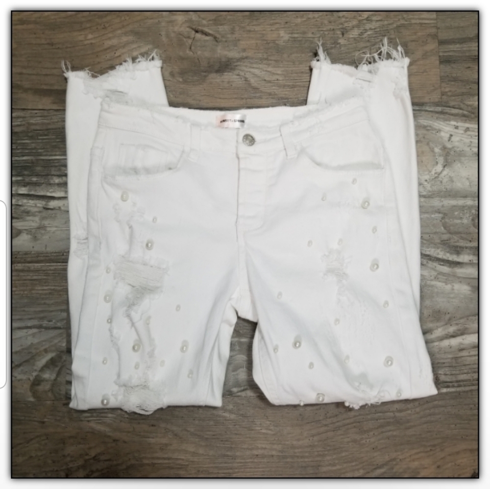 Sunset + Spring with with faux pearl accents